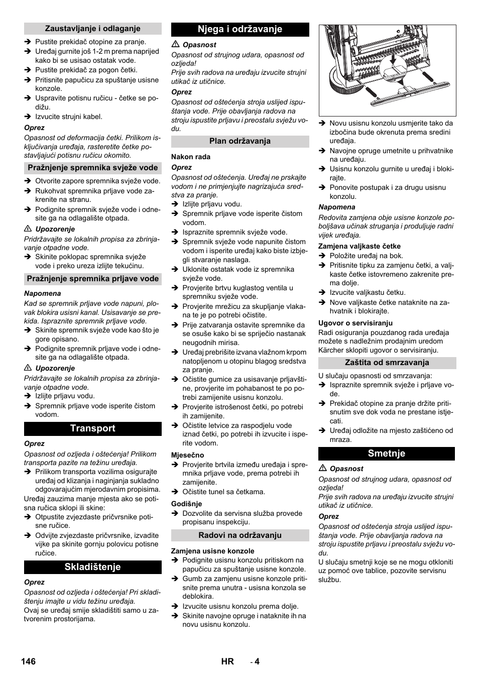 Transport skladištenje njega i održavanje, Smetnje | Karcher BR 40-10 C Adv + MF User Manual | Page 146 / 196