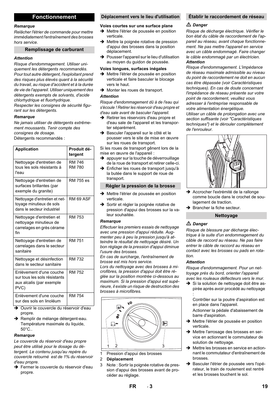 Fonctionnement | Karcher BR 40-10 C Adv + MF User Manual | Page 19 / 196