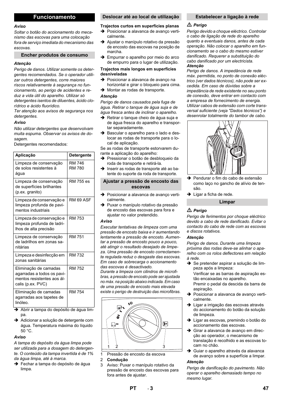 Funcionamento | Karcher BR 40-10 C Adv + MF User Manual | Page 47 / 196