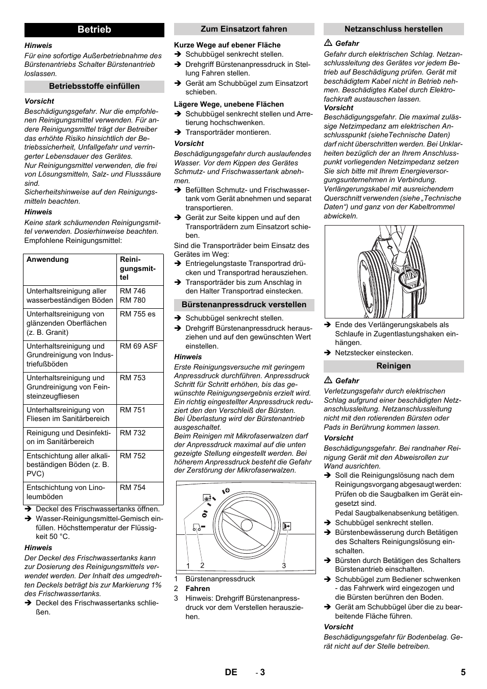 Betrieb | Karcher BR 40-10 C Adv + MF User Manual | Page 5 / 196