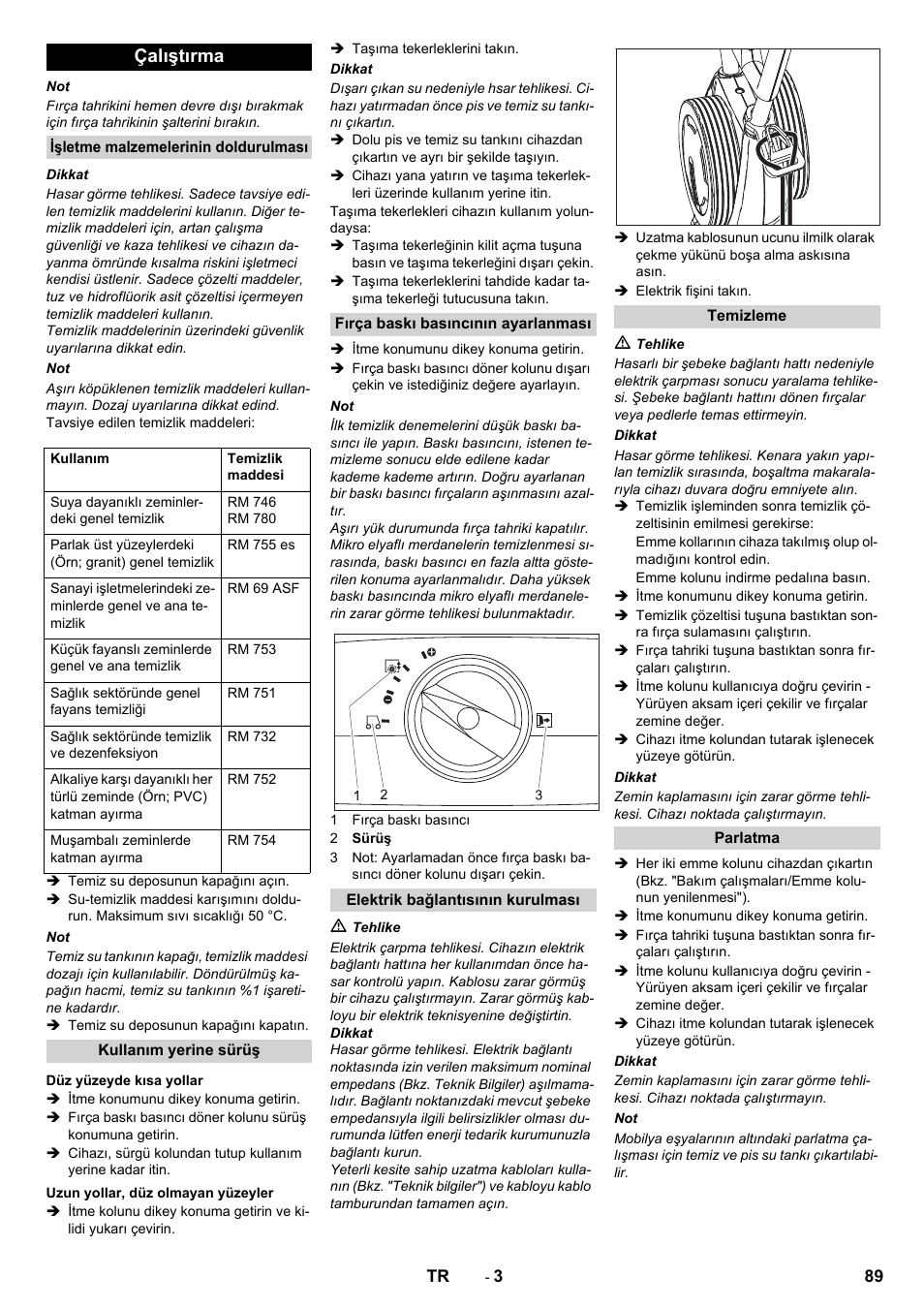 Çalıştırma | Karcher BR 40-10 C Adv + MF User Manual | Page 89 / 196