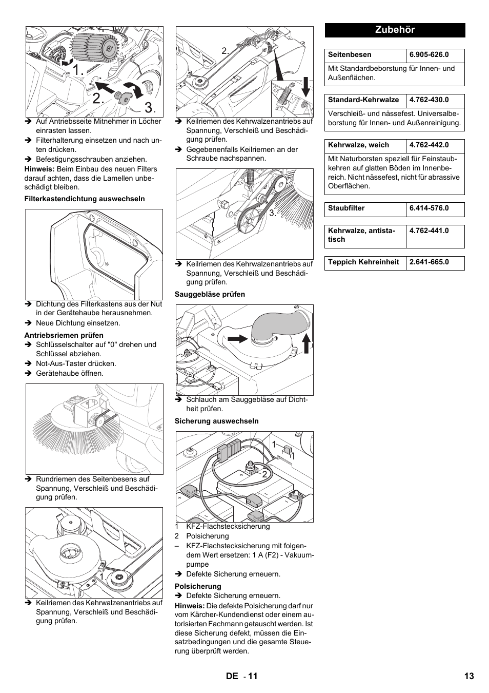 Zubehör | Karcher KM 90-60 R Bp User Manual | Page 13 / 408