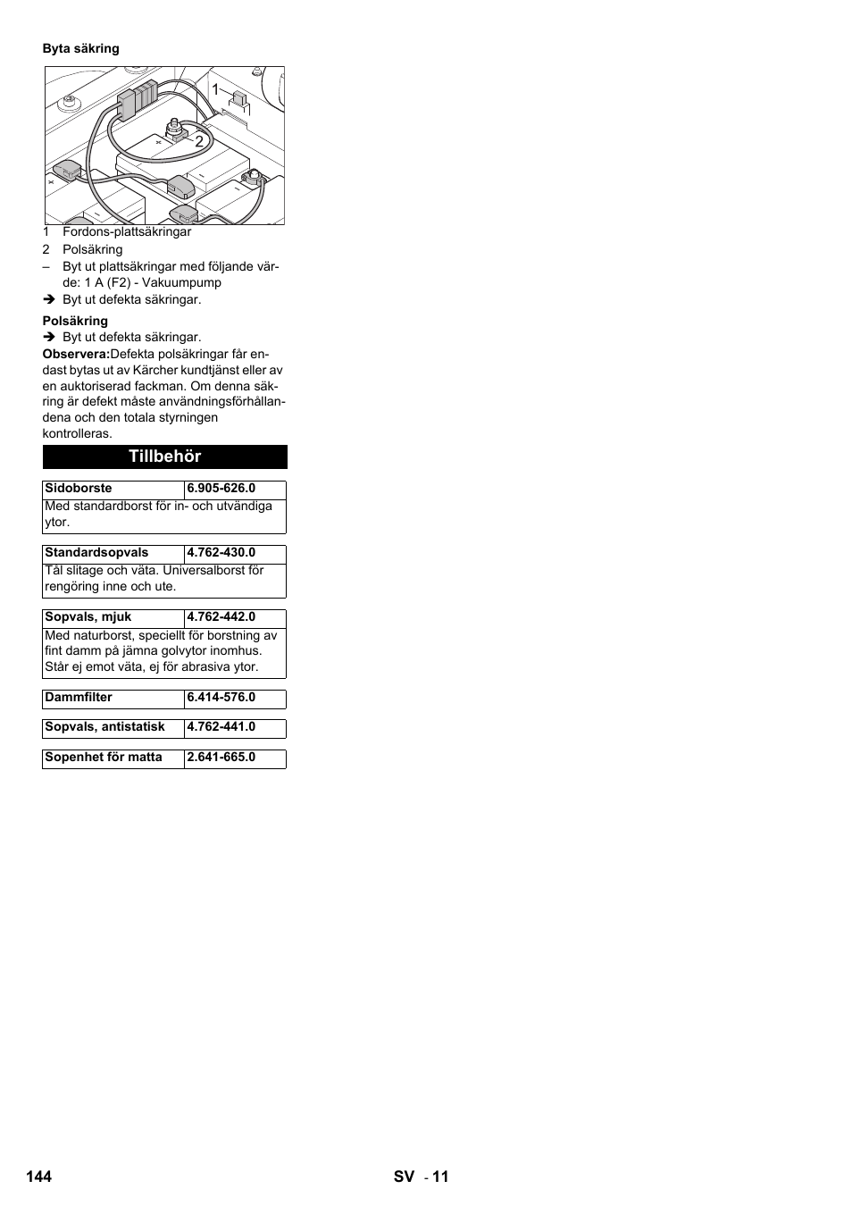 Tillbehör | Karcher KM 90-60 R Bp User Manual | Page 144 / 408