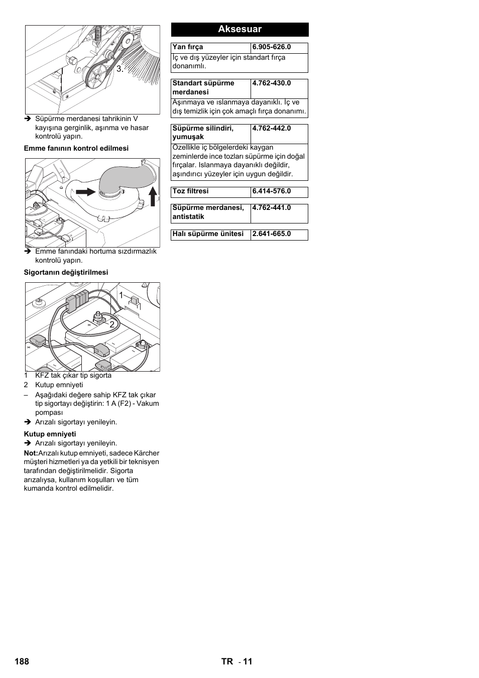 Aksesuar | Karcher KM 90-60 R Bp User Manual | Page 188 / 408