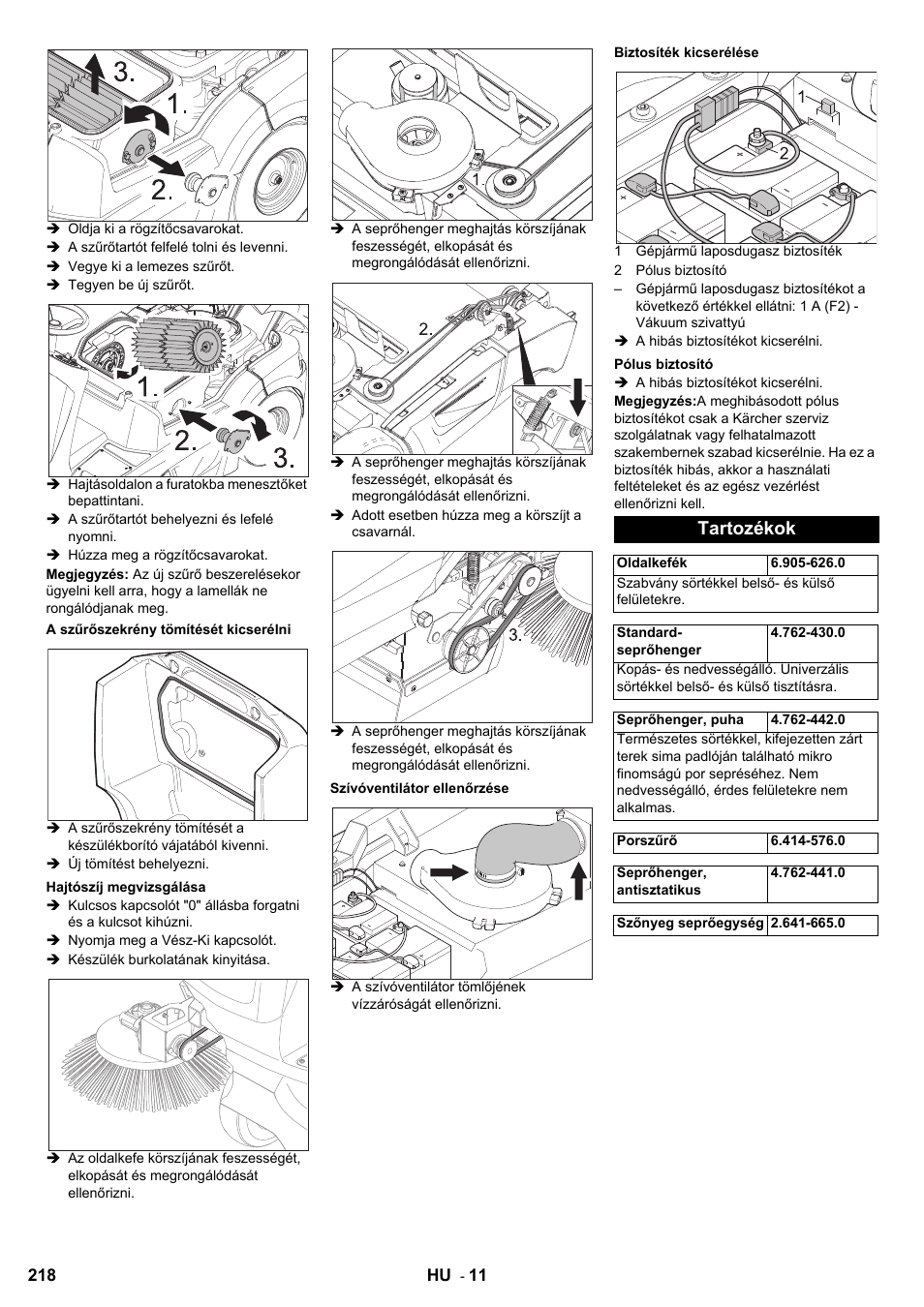 Tartozékok | Karcher KM 90-60 R Bp User Manual | Page 218 / 408