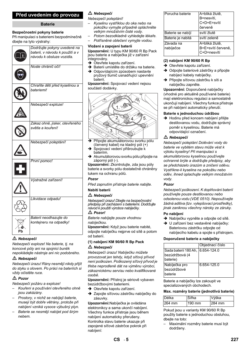 Před uvedením do provozu | Karcher KM 90-60 R Bp User Manual | Page 227 / 408