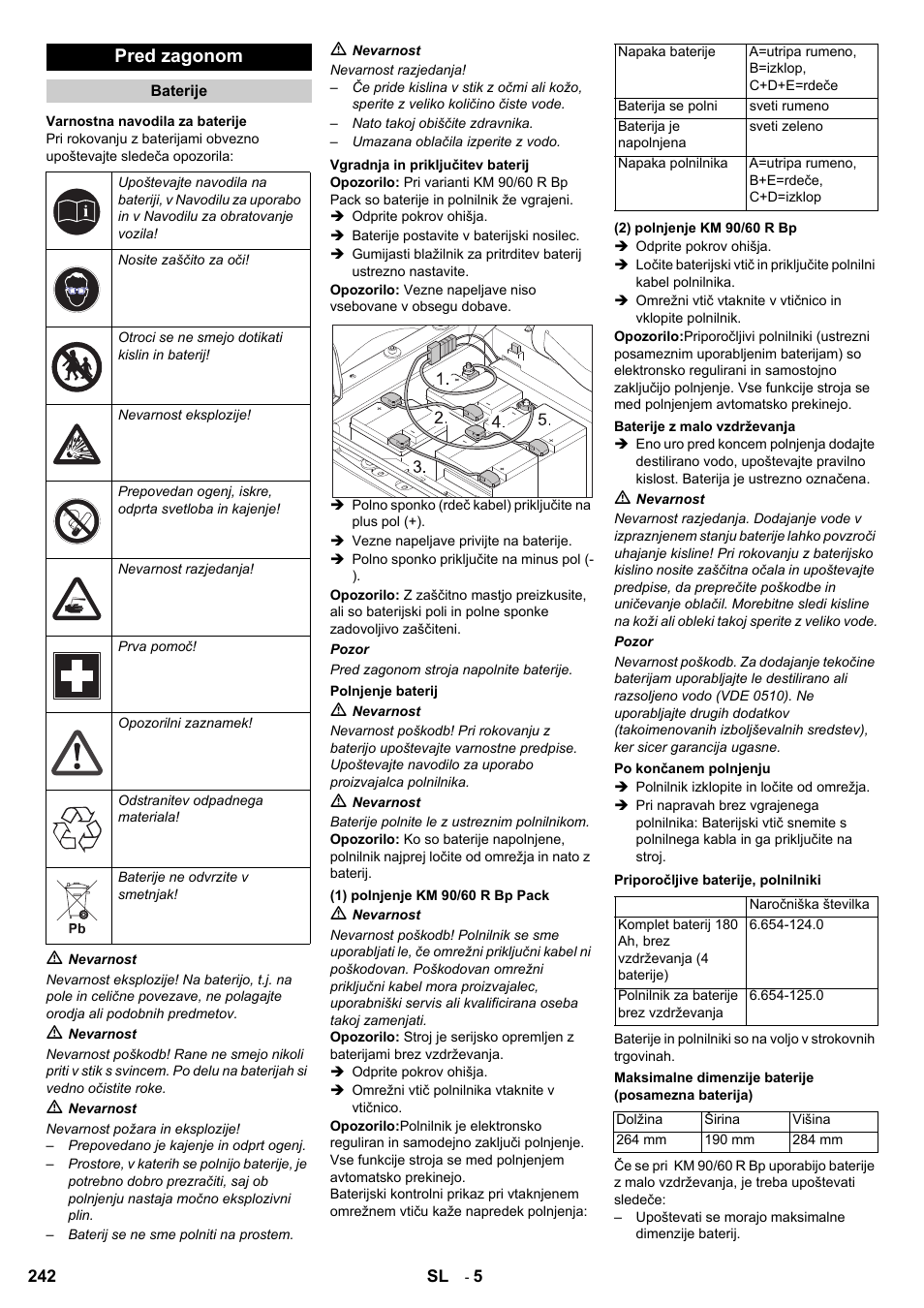 Pred zagonom | Karcher KM 90-60 R Bp User Manual | Page 242 / 408