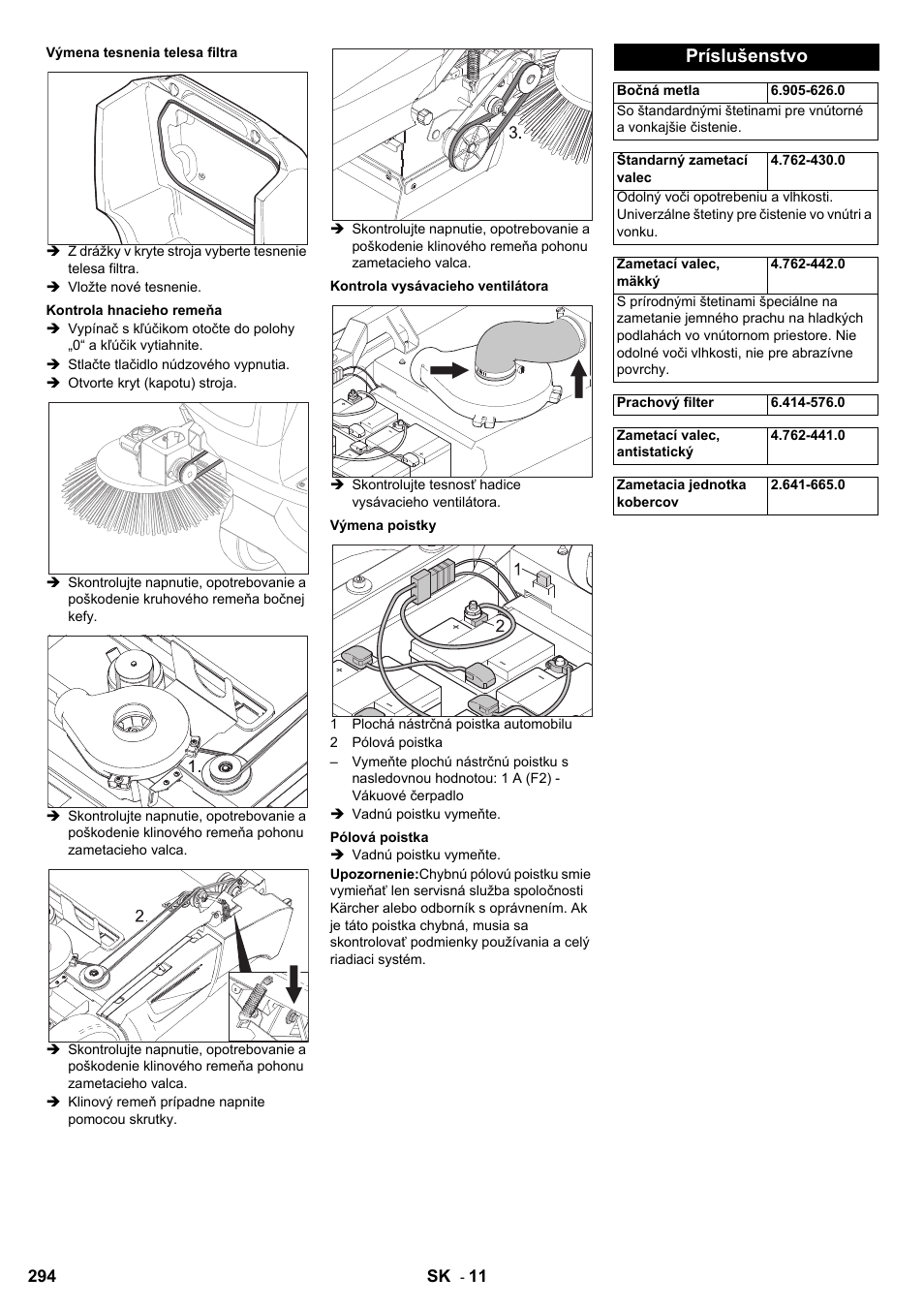 Príslušenstvo | Karcher KM 90-60 R Bp User Manual | Page 294 / 408