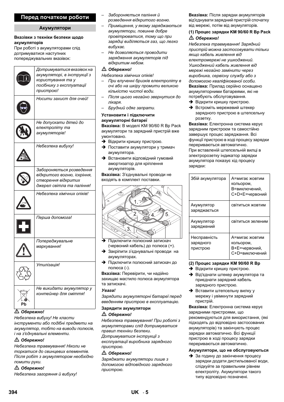 Перед початком роботи | Karcher KM 90-60 R Bp User Manual | Page 394 / 408