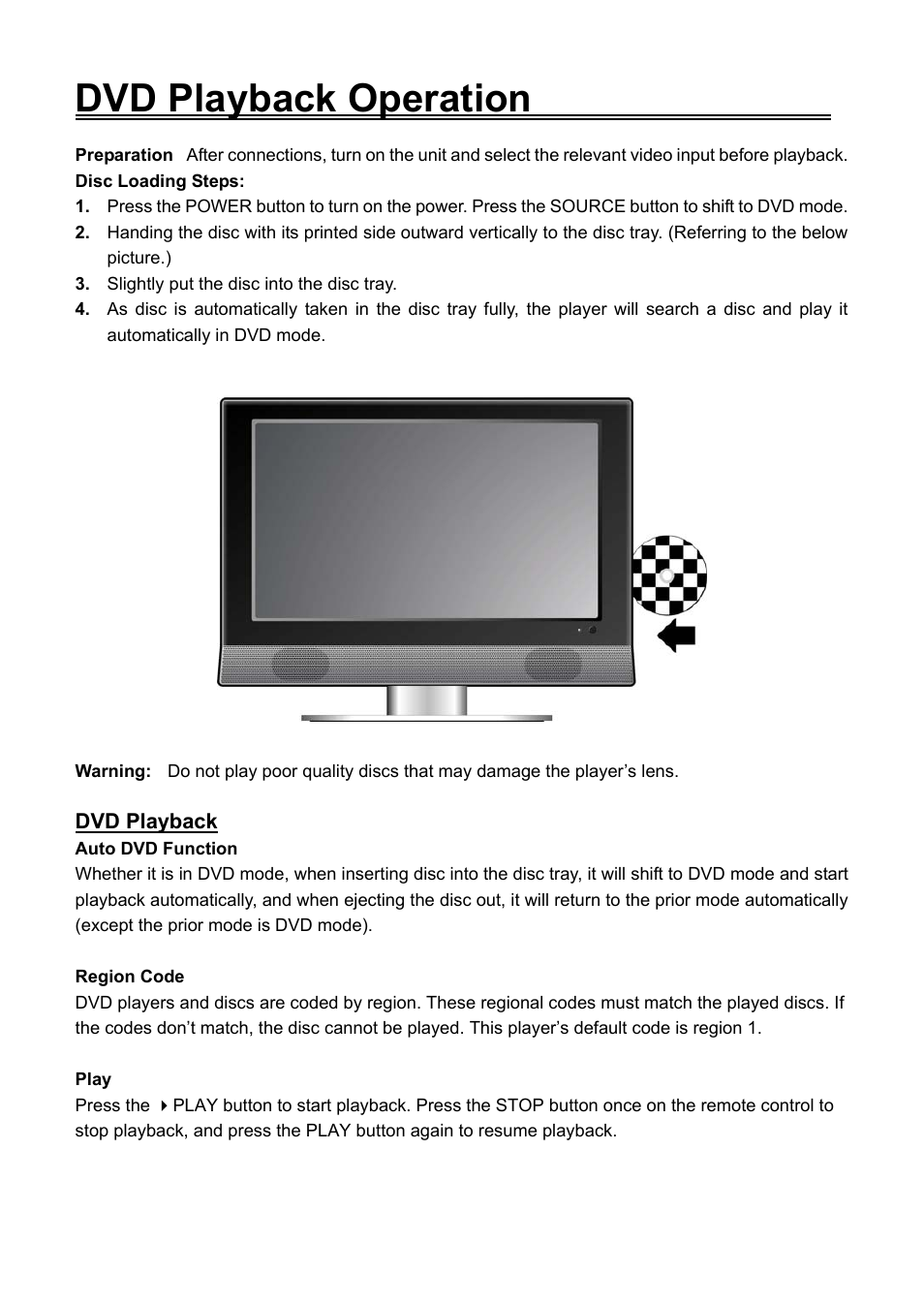 Dvd playback operation | Audiovox FPE2006DV User Manual | Page 28 / 44