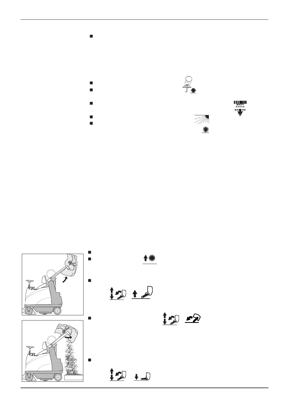 User instructions, Cleaning the filter, Emptying the waste hopper | Karcher KMR 1250 Lpg User Manual | Page 35 / 160