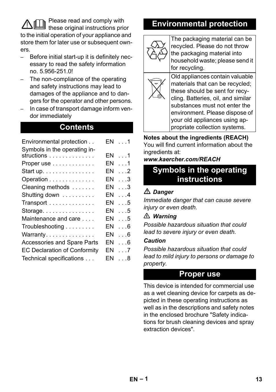 Karcher Puzzi 400 K User Manual | Page 13 / 192