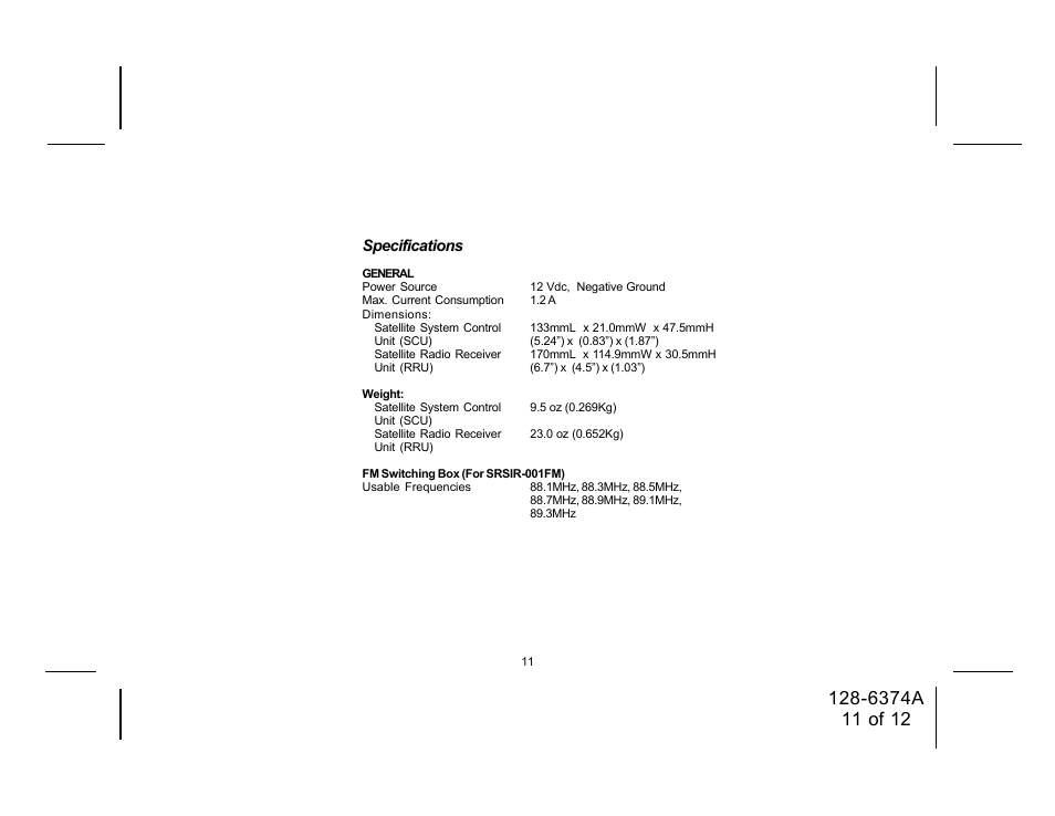 Audiovox SRSIR-001 User Manual | Page 11 / 12