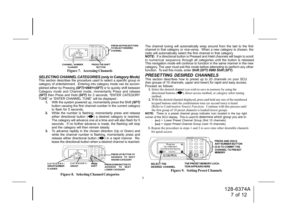Presetting desired channels | Audiovox SRSIR-001 User Manual | Page 7 / 12