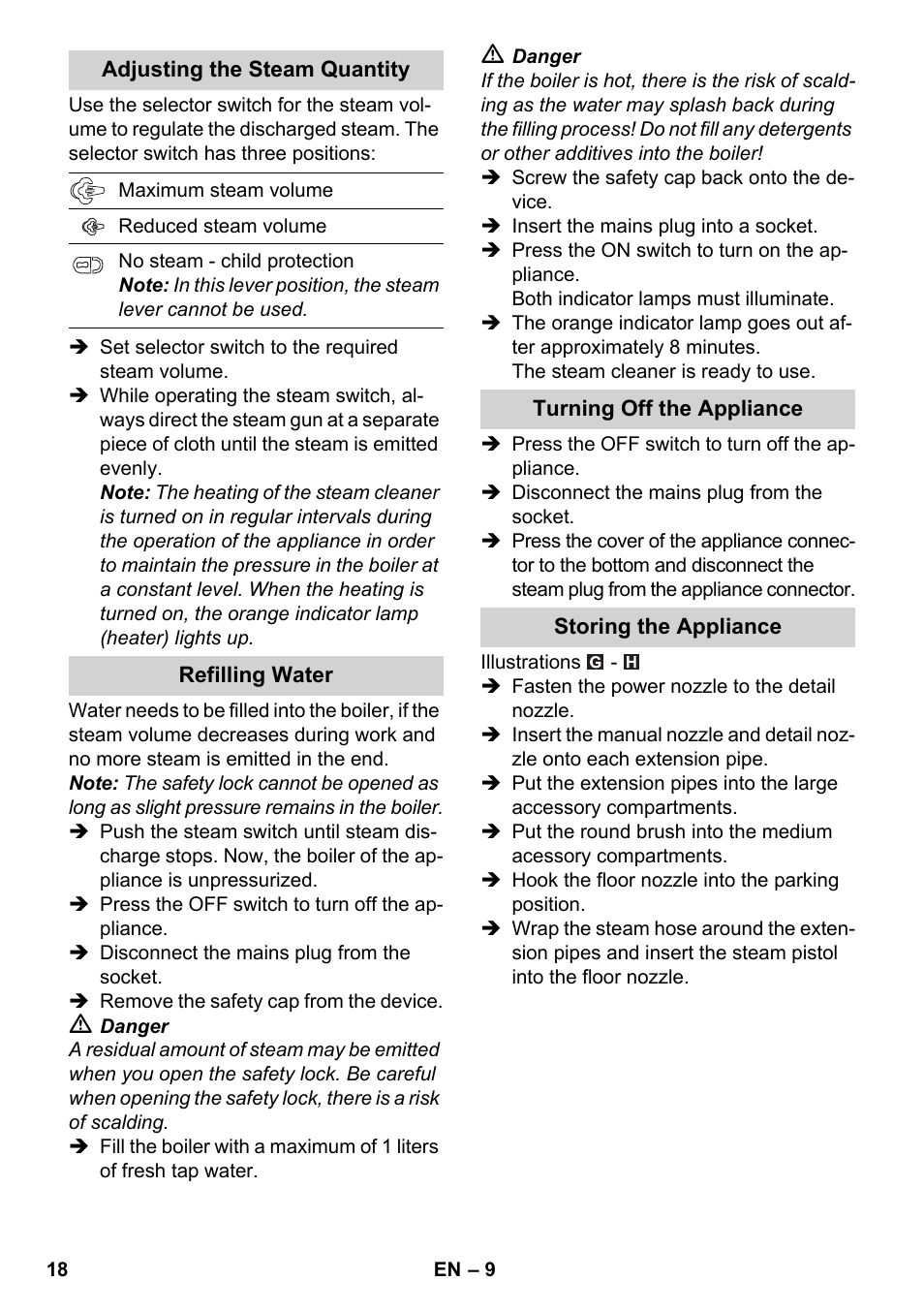 Karcher SC 3-100 B User Manual | Page 18 / 278