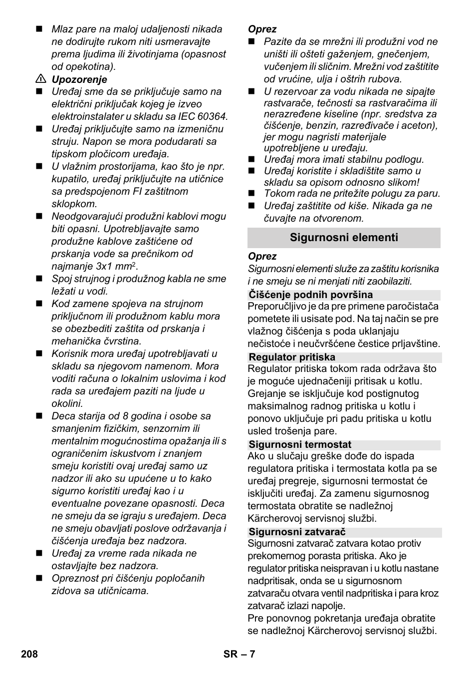 Karcher SC 3-100 B User Manual | Page 208 / 278