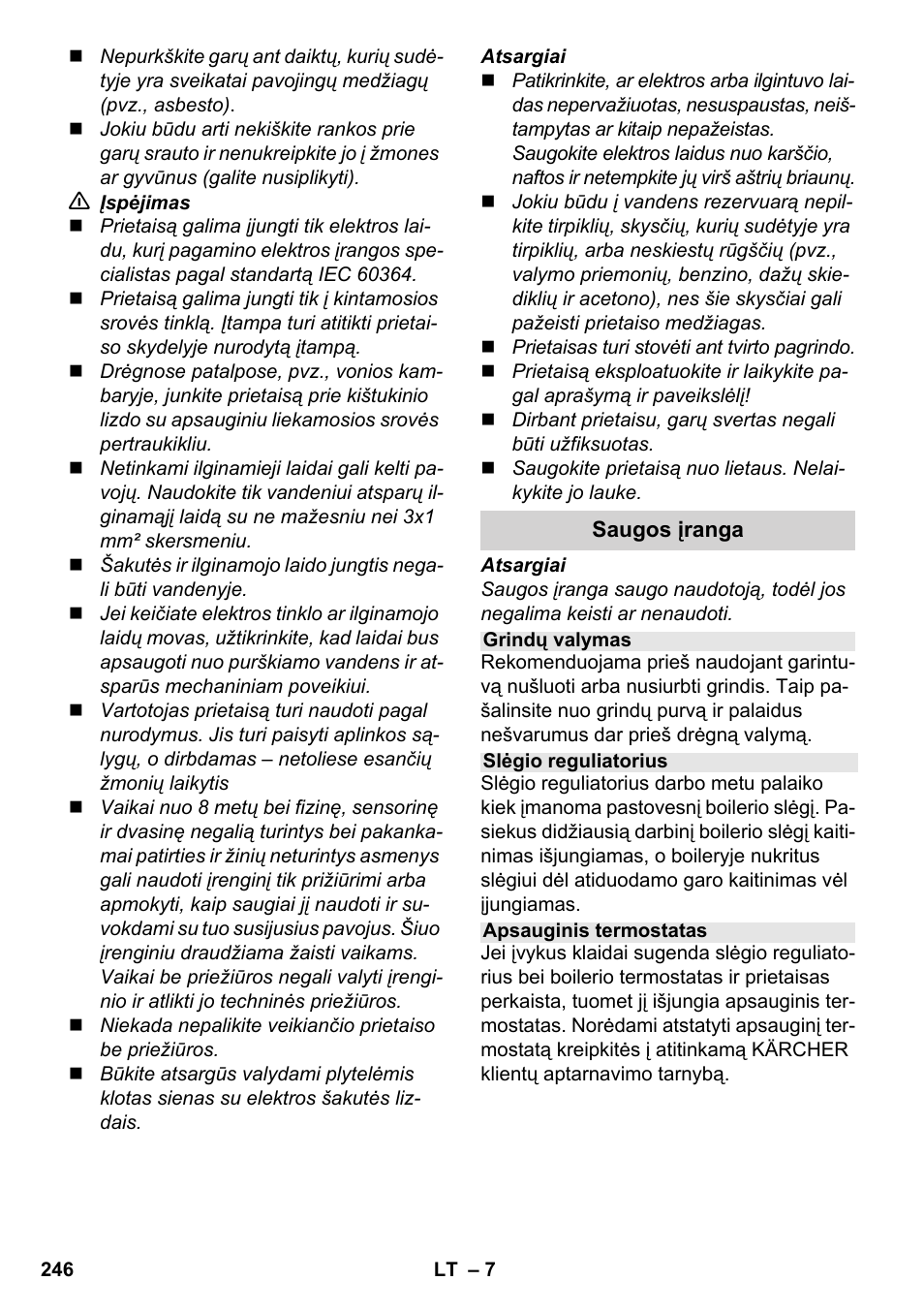 Karcher SC 3-100 B User Manual | Page 246 / 278