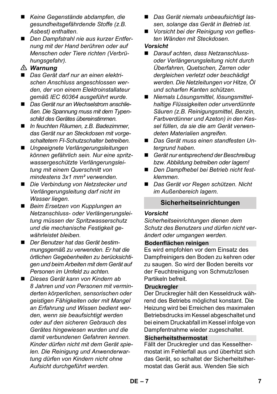 Karcher SC 3-100 B User Manual | Page 7 / 278