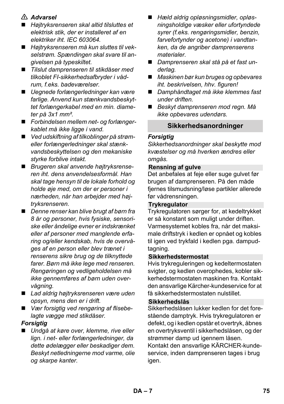 Karcher SC 3-100 B User Manual | Page 75 / 278