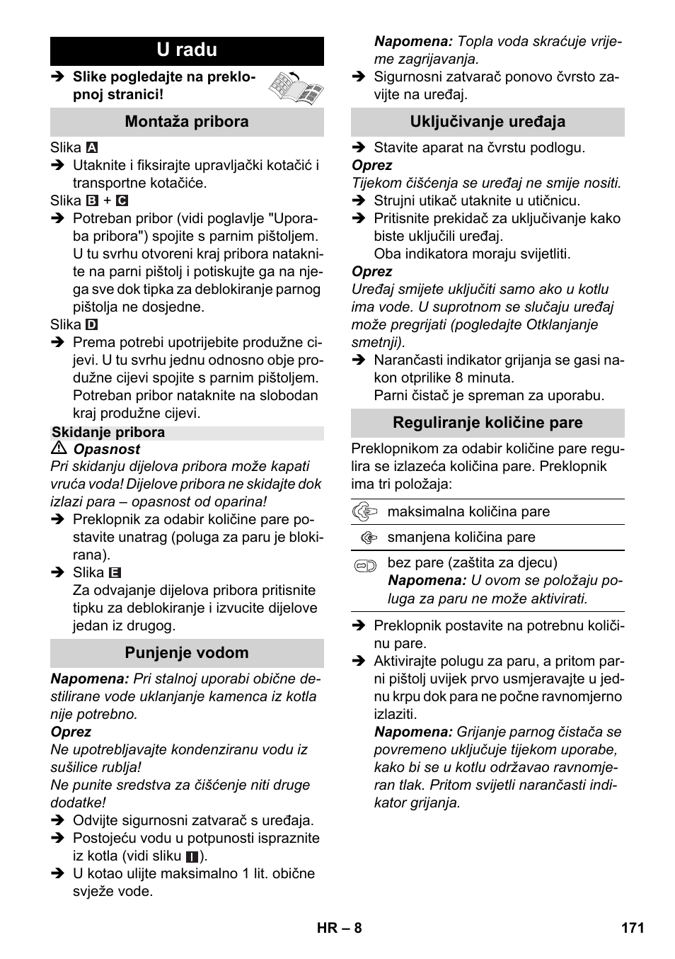 U radu | Karcher SC 3-000 User Manual | Page 171 / 238