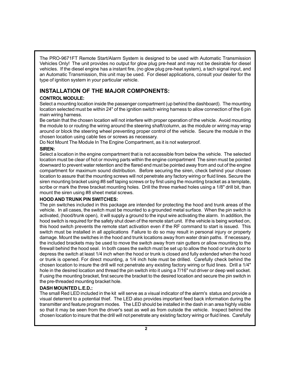 Audiovox PRO-9671FT User Manual | Page 2 / 22