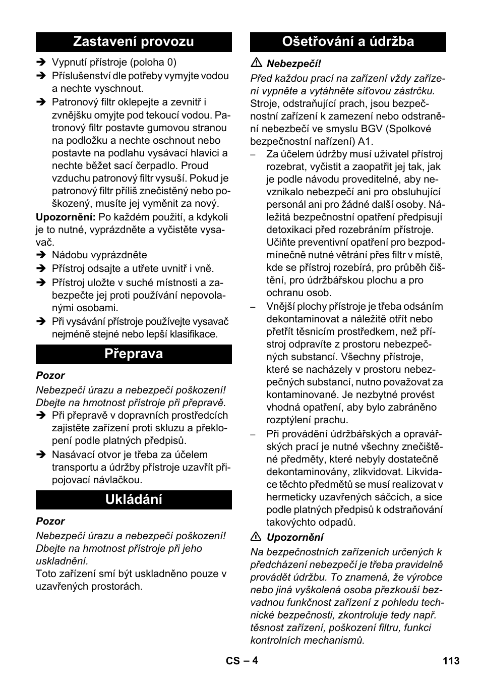 Karcher NT 80-1 B1 M EU User Manual | Page 113 / 200