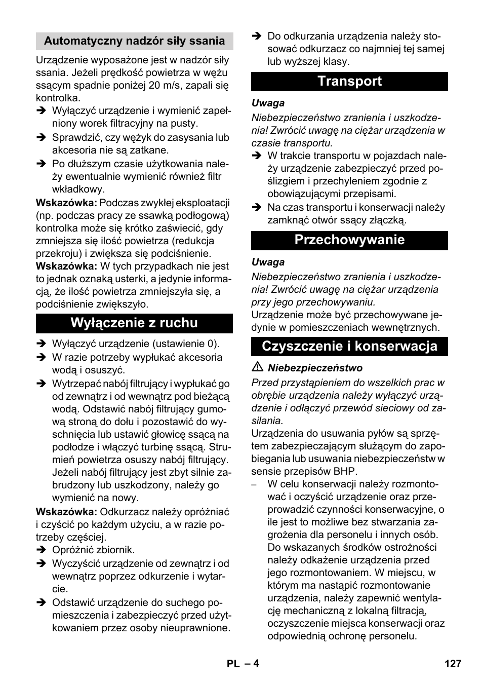 Karcher NT 80-1 B1 M EU User Manual | Page 127 / 200