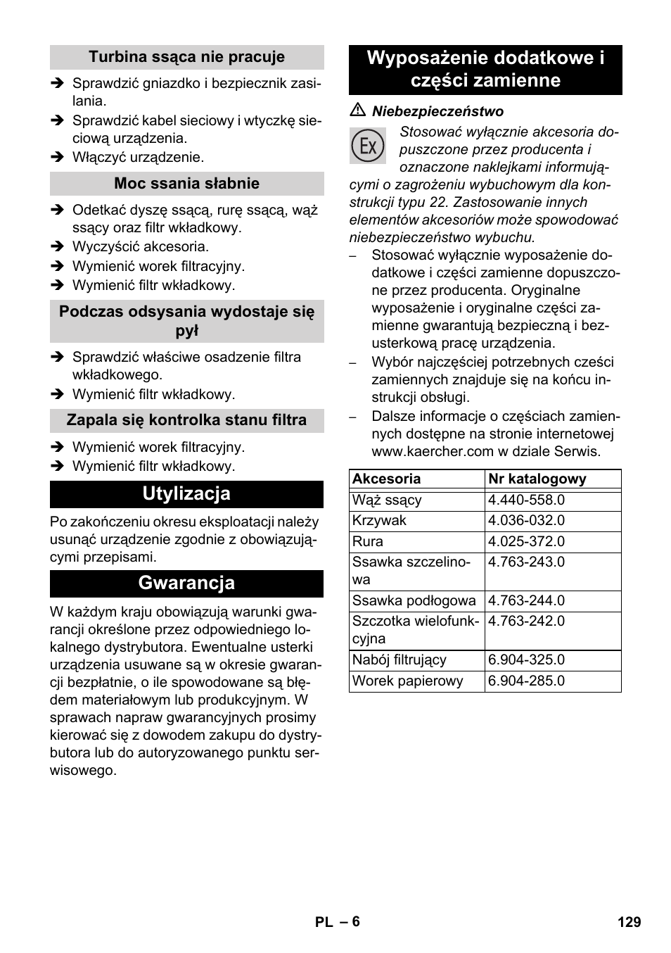 Karcher NT 80-1 B1 M EU User Manual | Page 129 / 200