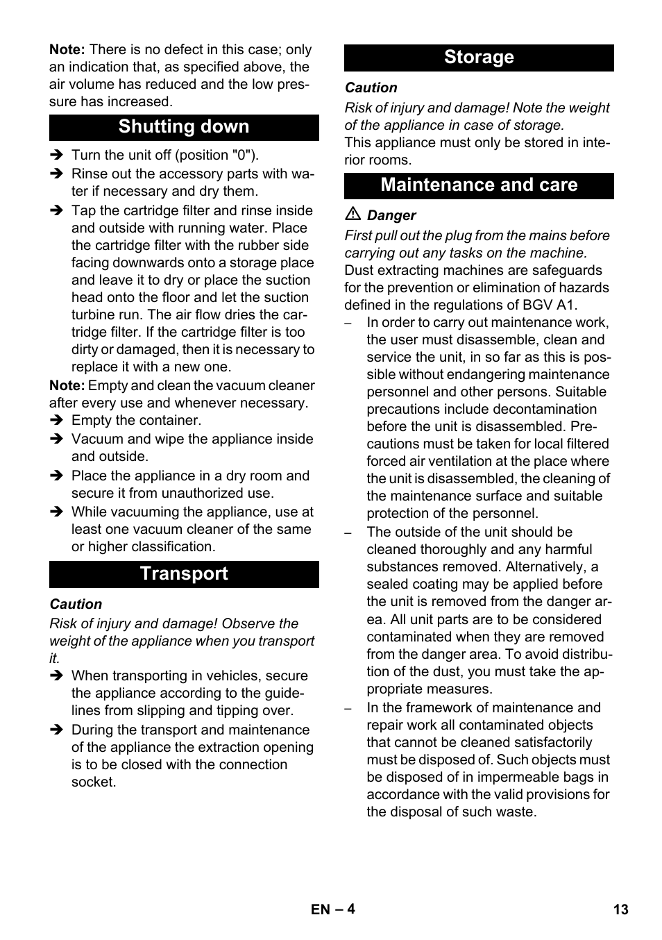 Karcher NT 80-1 B1 M EU User Manual | Page 13 / 200
