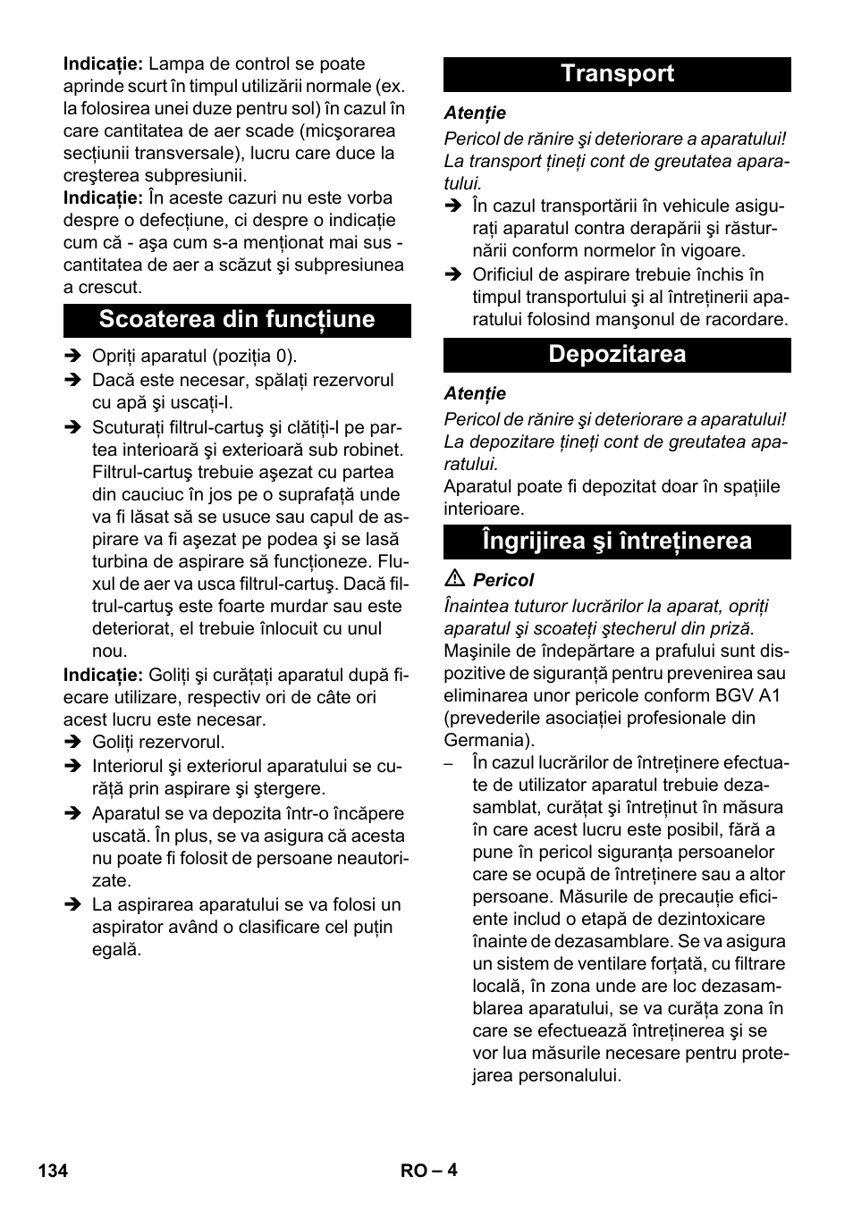 Karcher NT 80-1 B1 M EU User Manual | Page 134 / 200