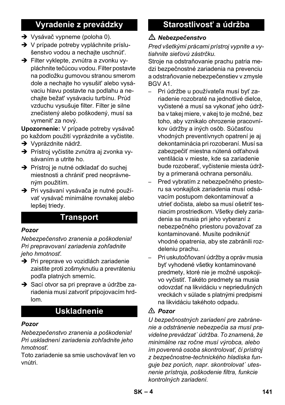 Karcher NT 80-1 B1 M EU User Manual | Page 141 / 200