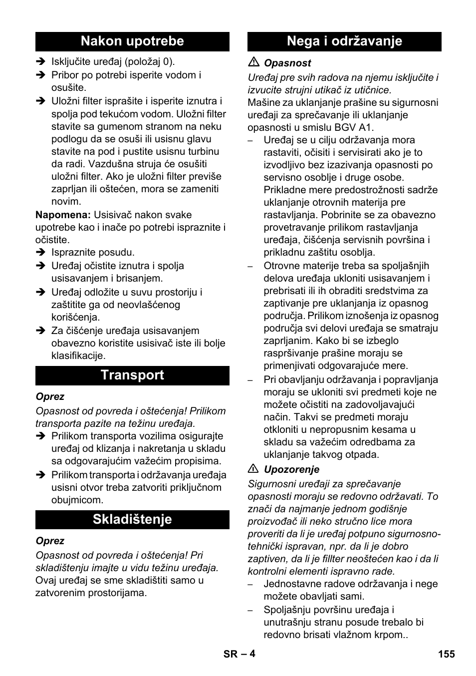 Karcher NT 80-1 B1 M EU User Manual | Page 155 / 200
