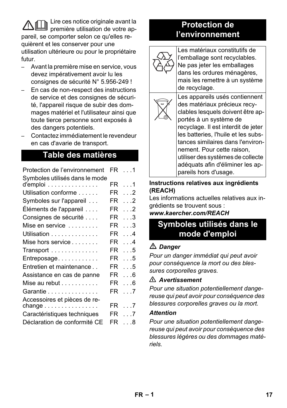 Karcher NT 80-1 B1 M EU User Manual | Page 17 / 200