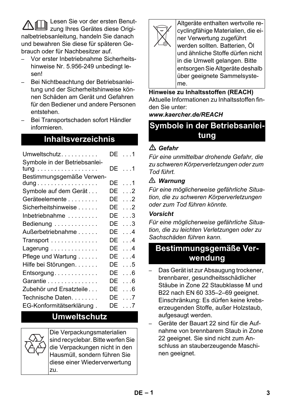 Karcher NT 80-1 B1 M EU User Manual | Page 3 / 200