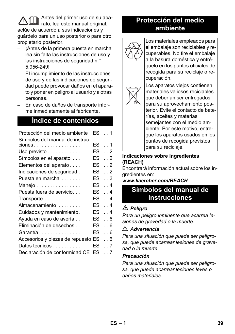 Karcher NT 80-1 B1 M EU User Manual | Page 39 / 200