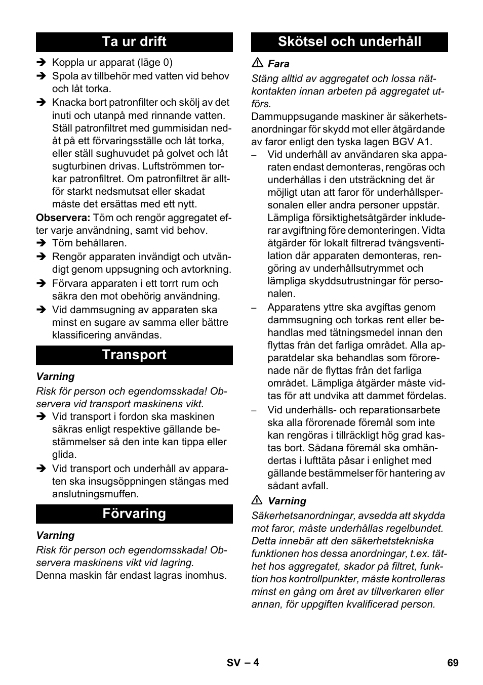 Karcher NT 80-1 B1 M EU User Manual | Page 69 / 200