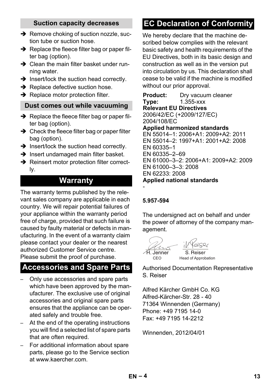 Karcher T 15-1+ ESB28 EU User Manual | Page 13 / 156