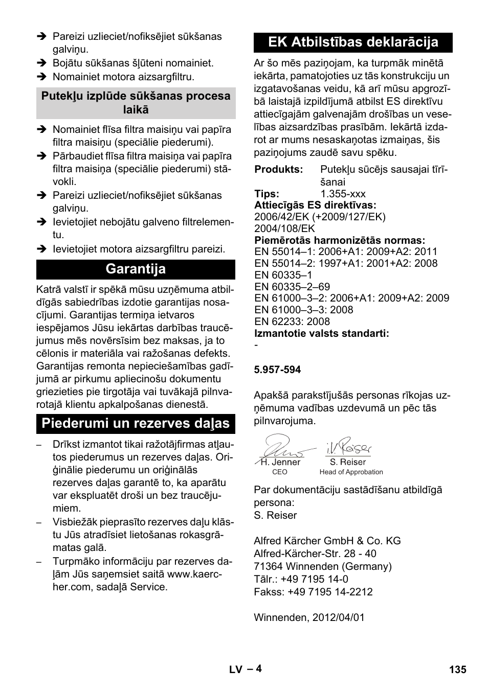 Karcher T 15-1+ ESB28 EU User Manual | Page 135 / 156