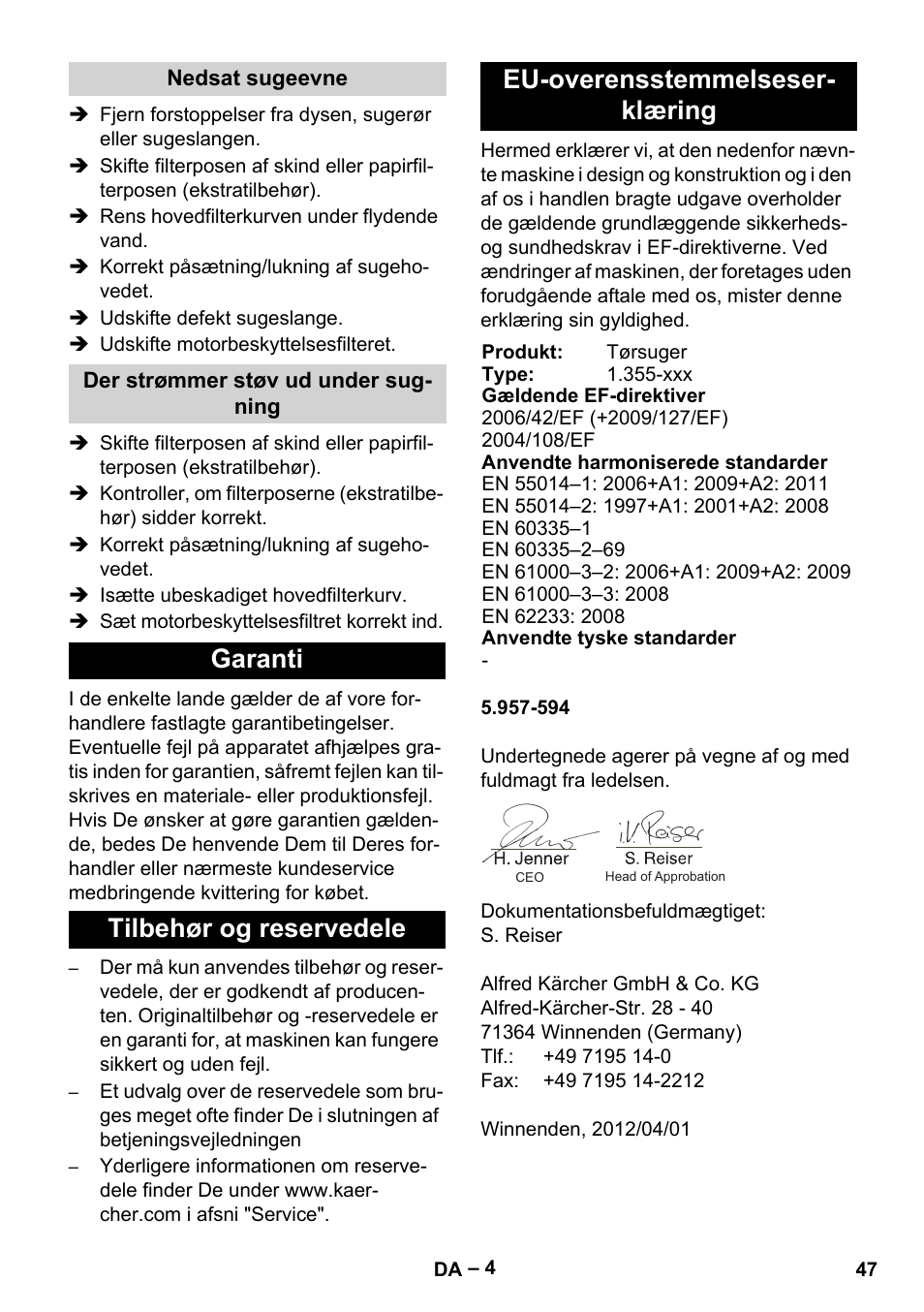 Karcher T 15-1+ ESB28 EU User Manual | Page 47 / 156