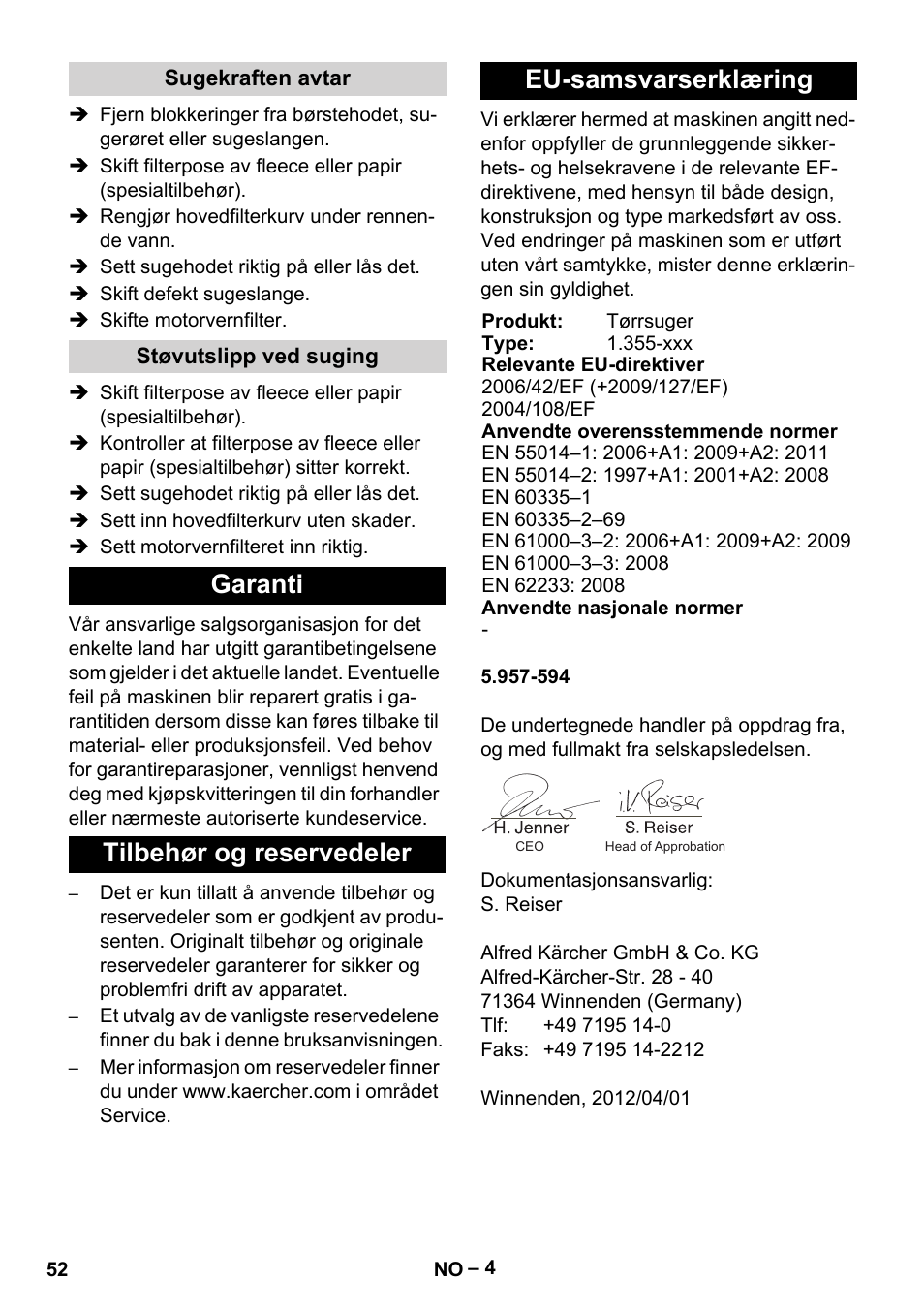 Karcher T 15-1+ ESB28 EU User Manual | Page 52 / 156