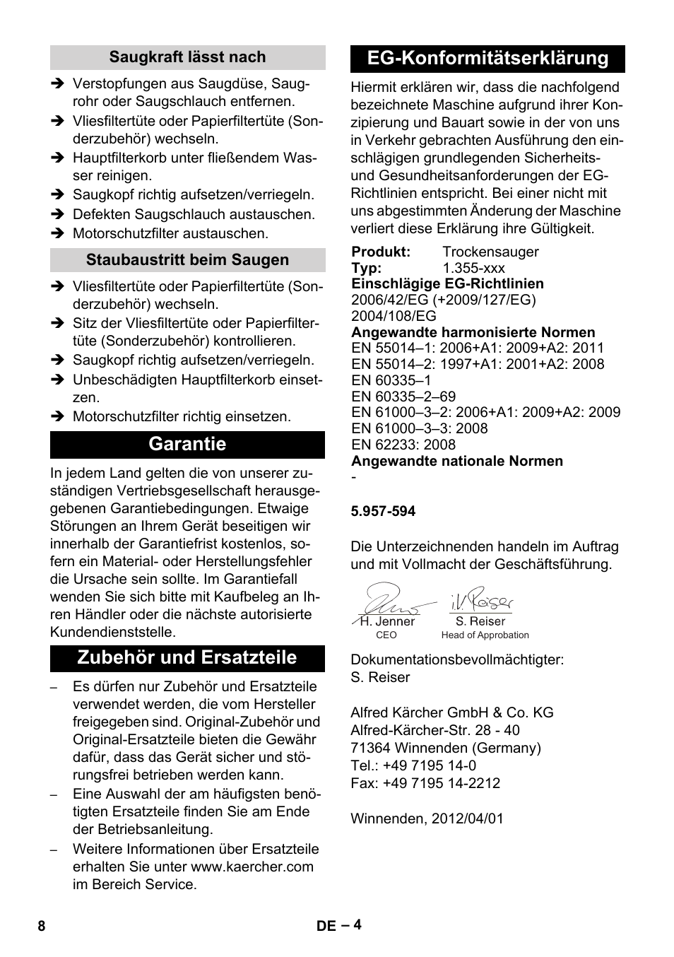 Karcher T 15-1+ ESB28 EU User Manual | Page 8 / 156