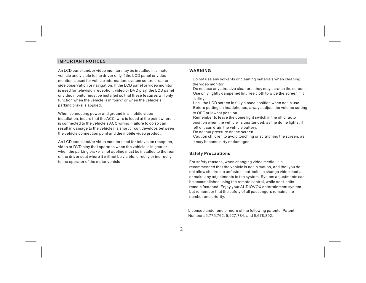 Audiovox AVXMTG9B/P/S User Manual | Page 4 / 28
