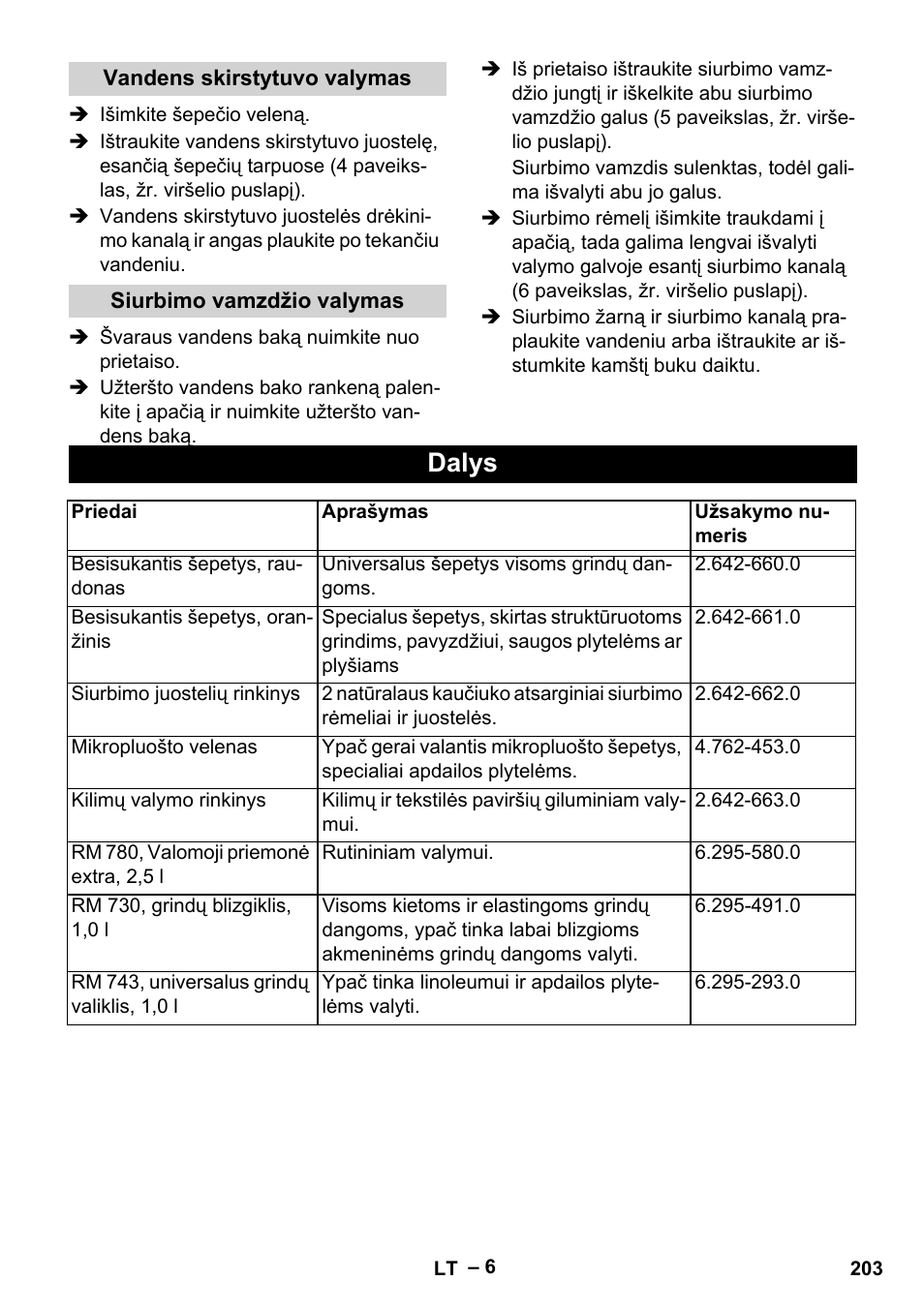 Dalys | Karcher Hartbodenreiniger BR 4-300 User Manual | Page 203 / 232