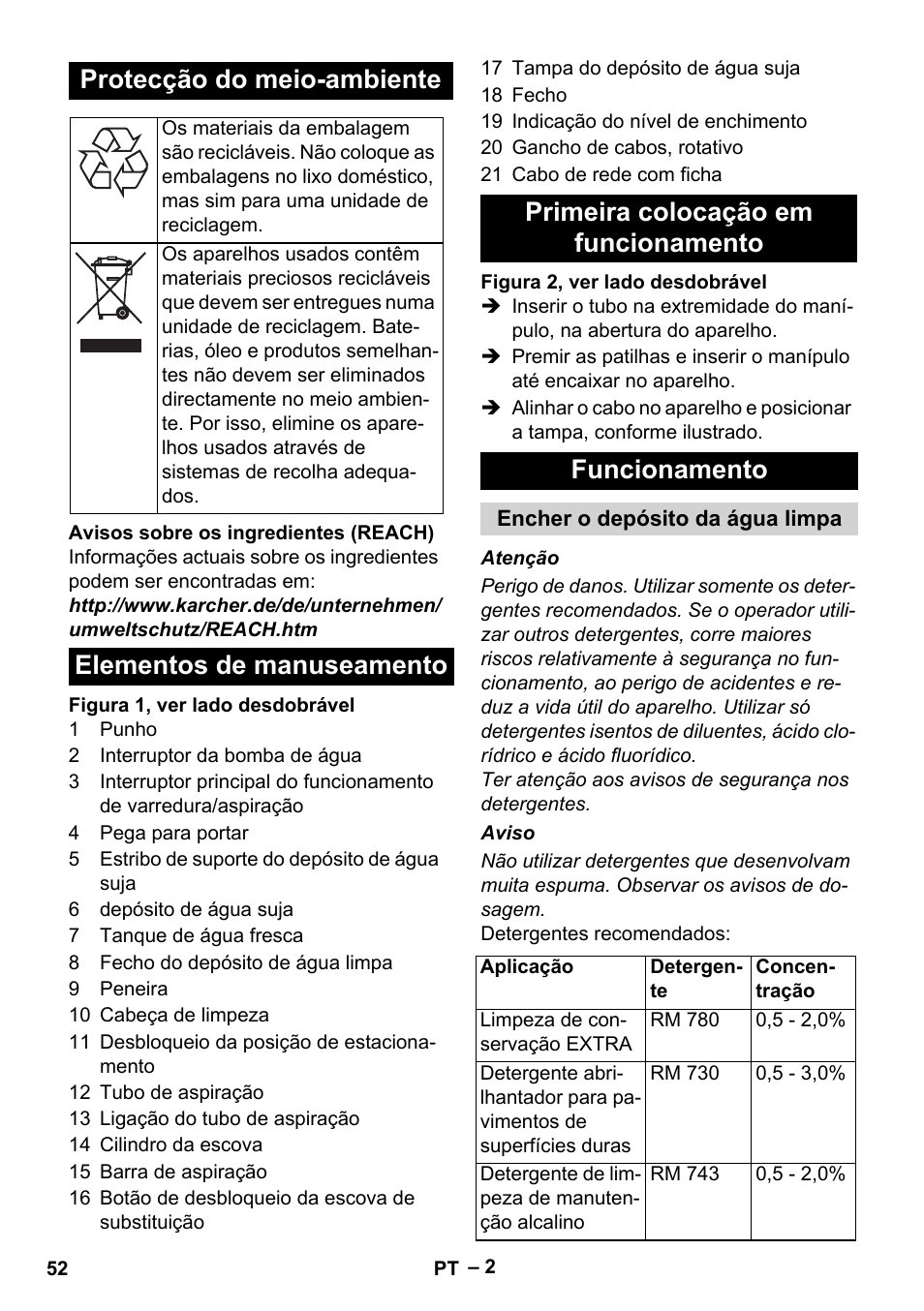 Protecção do meio-ambiente | Karcher Hartbodenreiniger BR 4-300 User Manual | Page 52 / 232