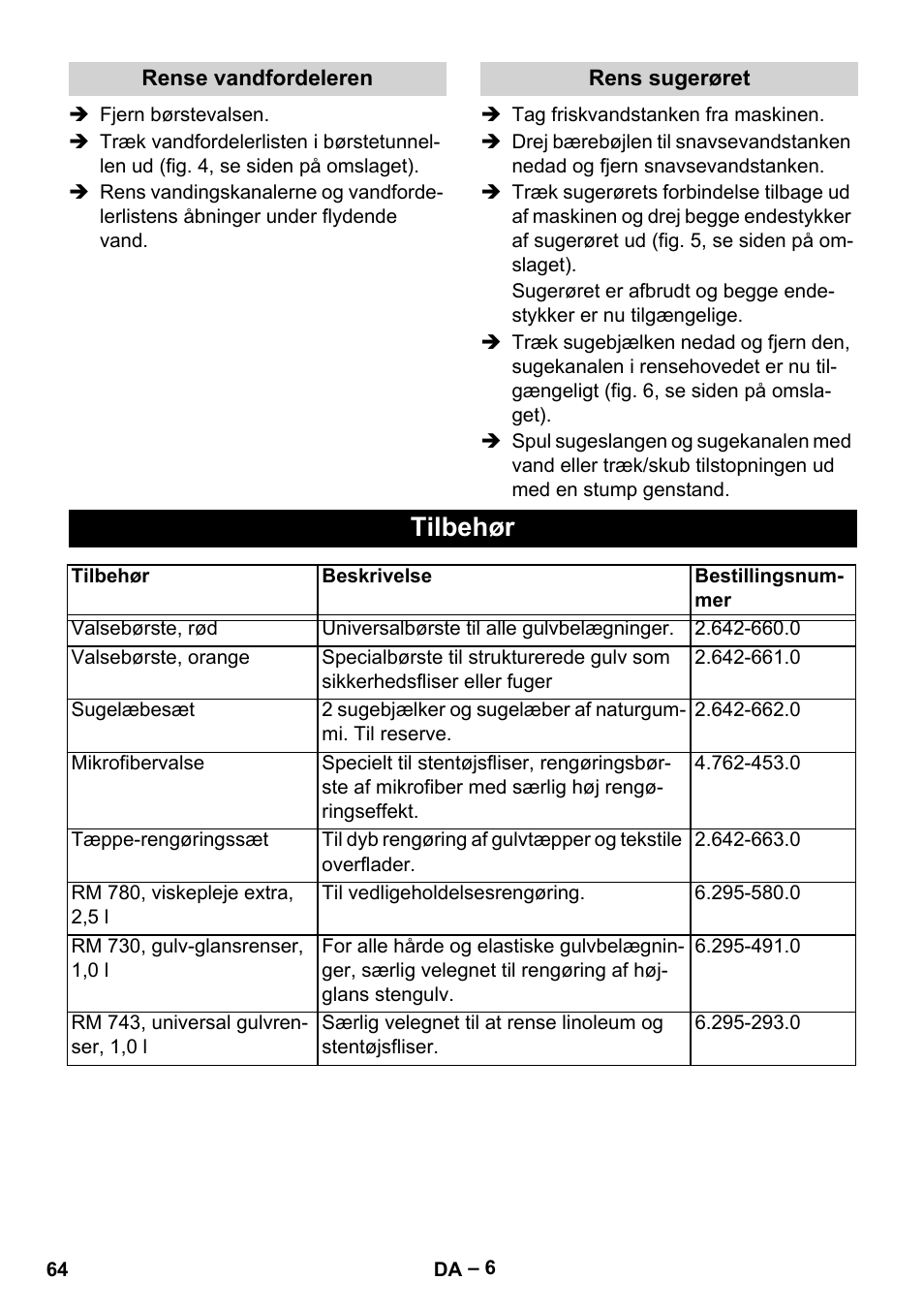 Tilbehør | Karcher Hartbodenreiniger BR 4-300 User Manual | Page 64 / 232