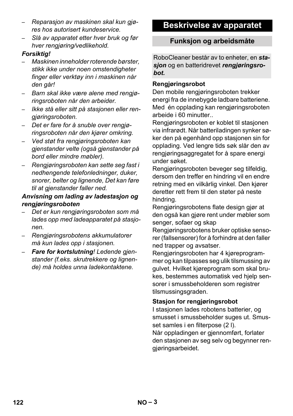 Beskrivelse av apparatet | Karcher RC 4-000 User Manual | Page 122 / 392