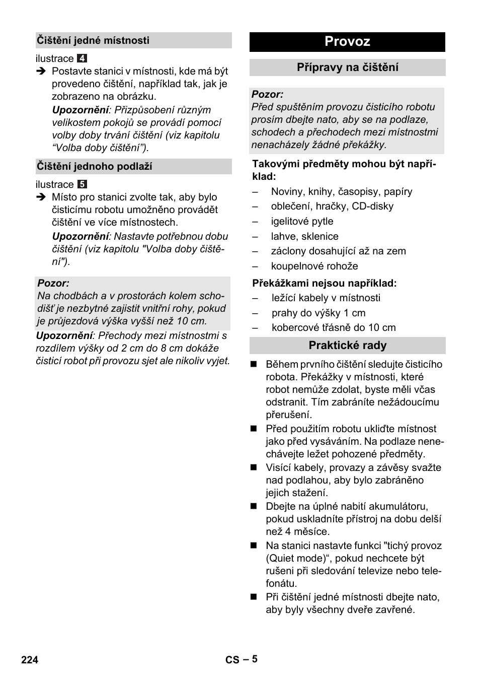 Provoz | Karcher RC 4-000 User Manual | Page 224 / 392