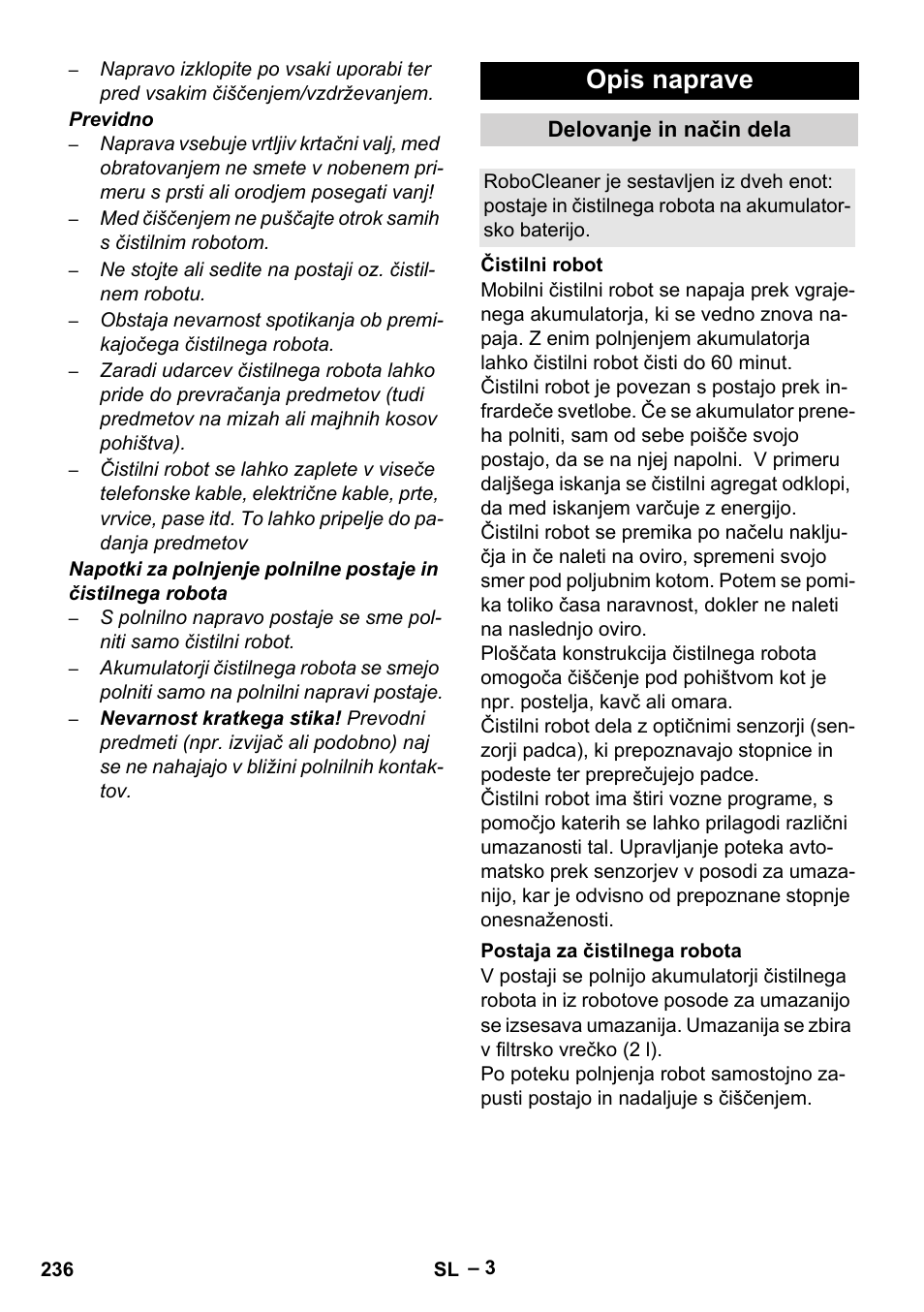 Opis naprave | Karcher RC 4-000 User Manual | Page 236 / 392