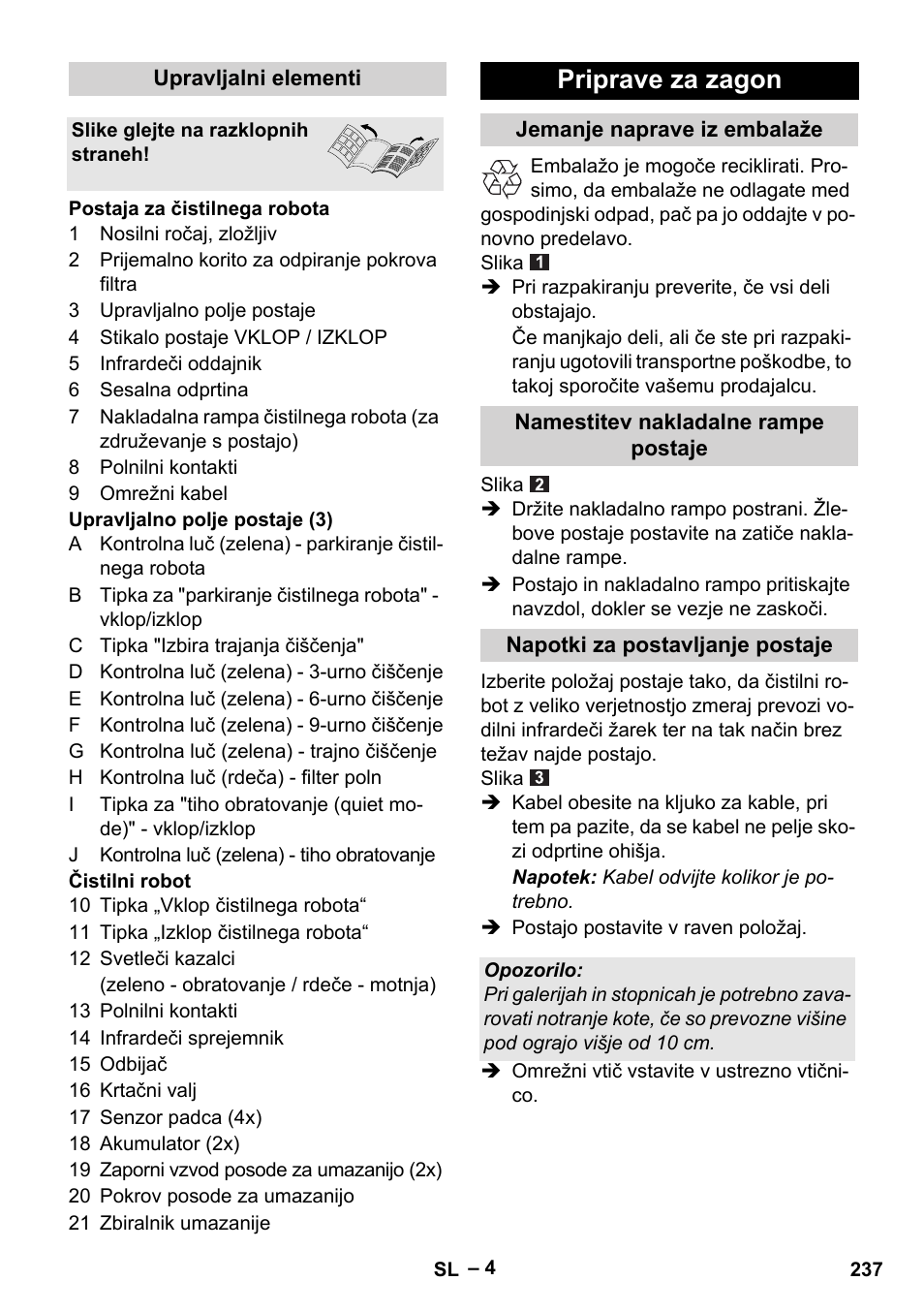 Priprave za zagon | Karcher RC 4-000 User Manual | Page 237 / 392