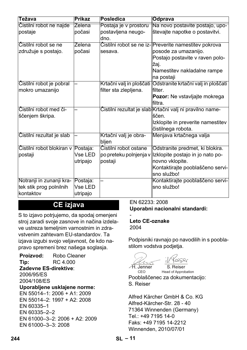 Ce izjava | Karcher RC 4-000 User Manual | Page 244 / 392